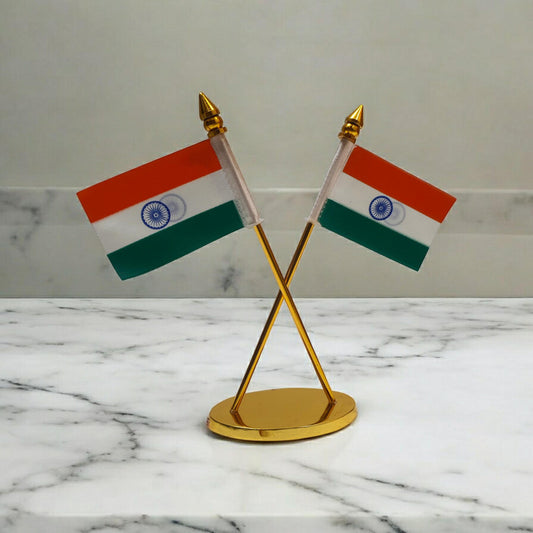BRASS India National FLAG Memento Sculpture Home Office Desk Artwork Showpiece Rare  (3775)