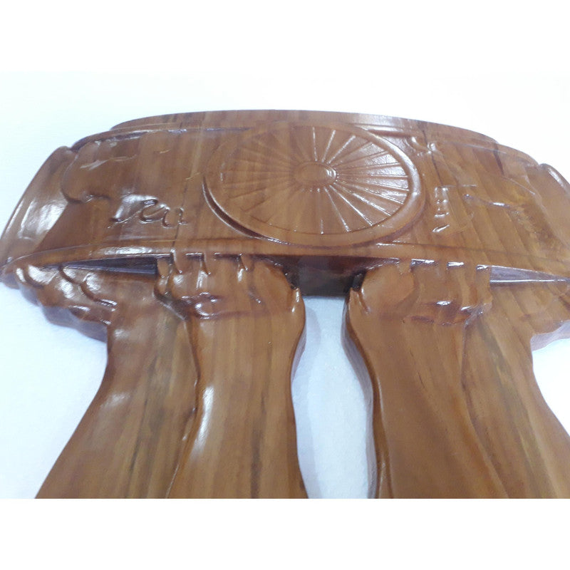 2 Feet LARGE Indian National Emblem Wall Plaque - Teak Wood - 3D Engraving Work (3778)