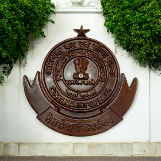 Indian GST & CUSTOMS Wooden Wall Plaque - 12 Inches - 3D Engraving - Advocate Tax Consultant (5419)