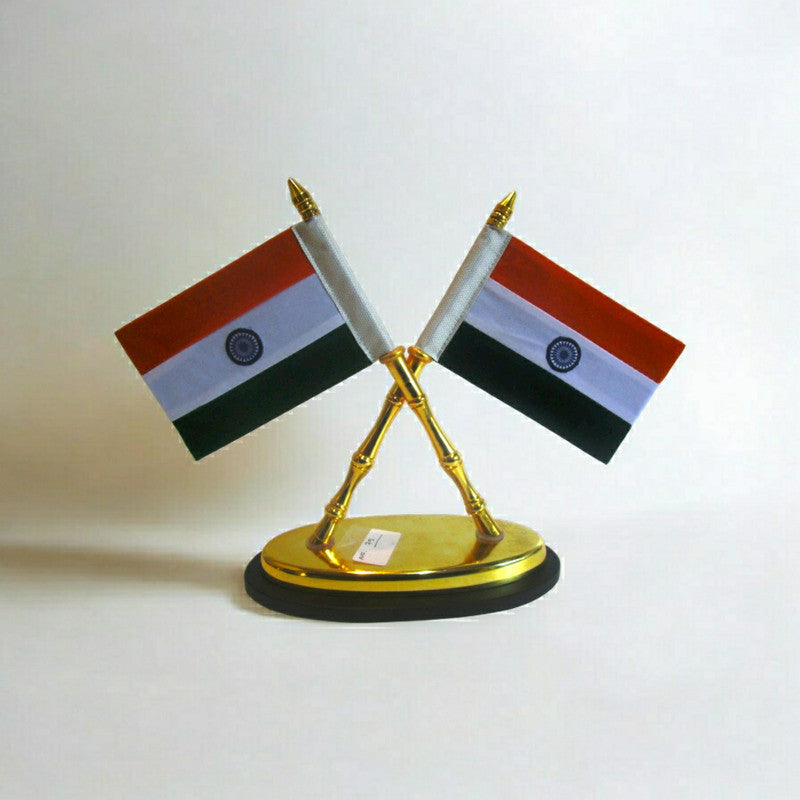 Indian NATIONAL Emblem with FLAG - BRASS - Republic of INDIA - Table Decor (75)