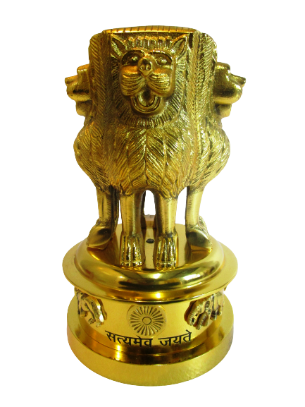 LARGE Ashok Stambh Pillar Indian National Emblem | Ashoka Chakra Office Desk Memento (77)