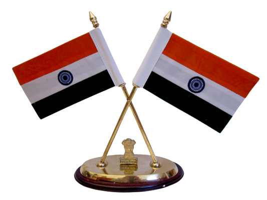 BRASS Indian NATIONAL FLAG Stand - Bharat- Republic of INDIA (884) 