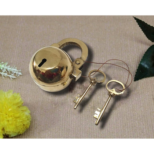 Heavy Duty Brass Traditional Padlock | Ball Type | Home Decor (1823)